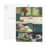 Vintage Baby Asleep in the Highchair Post Card