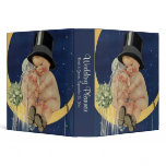 Vintage Baby Bride and Groom Sitting on the Moon Vinyl Binders