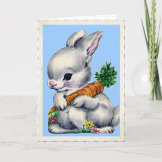 Vintage Baby Bunny Valentine card