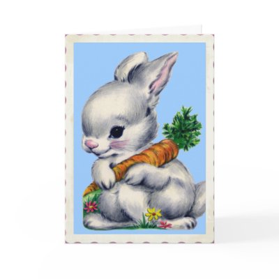 Vintage Baby Bunny Valentine Greeting Cards by janettetsmith