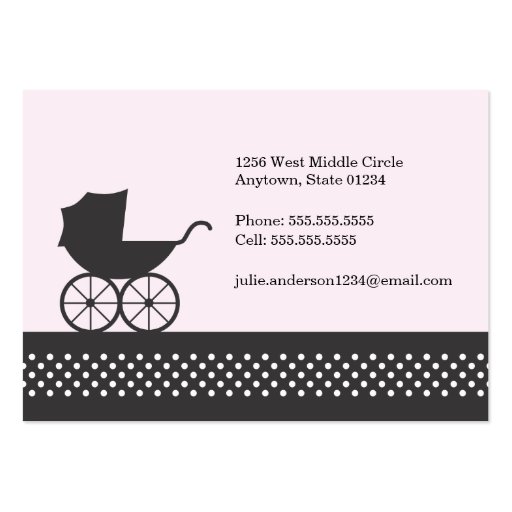 Vintage Baby Carriage Calling Card Business Card (back side)