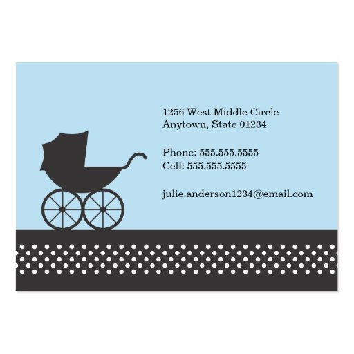 Vintage Baby Carriage Calling Card Business Cards (back side)