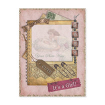 Vintage Baby Girl Arrival Announcement Photo postcards by beverlytazangel Vintage Baby Girl Arrival Announcement Photo postcards