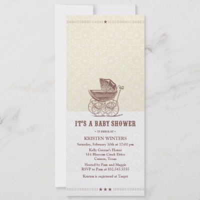 Stylish Baby Shower Invitations on Stylish Vintage Baby Shower Invitation With A Western Twist