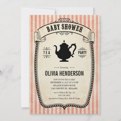   Baby Shower Favors on These Baby Shower Tea Party Invitations Have A Victorian Vintage