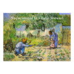 Vintage Baby Shower, Van Gogh, First Steps Personalized Invites