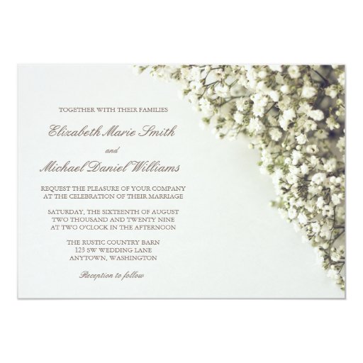Vintage Baby's Breath Wedding Invitations Zazzle