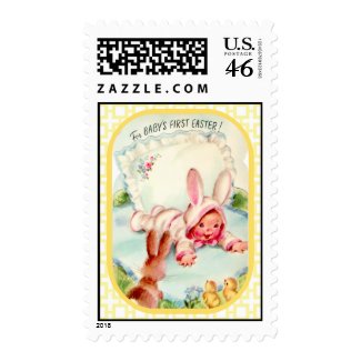 Vintage Baby's First Easter Bunnies Postage