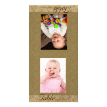 Vintage Background Bride & Groom Photo Table Card Picture Card