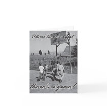 Vintage Backyard Basketball Notecard