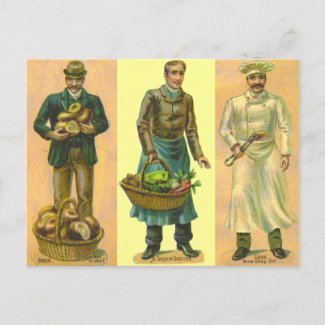 Vintage Baker Grocer Cook postcard