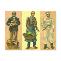 Vintage Baker Grocer Cook postcards