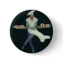Vintage Baker with Pastries and other Desserts Button