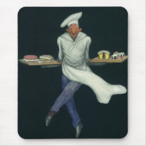 Vintage Baker with Pastries and other Desserts Mousepad