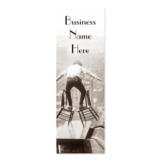 Vintage Balancing Act Bookmark Business Cards (front side)