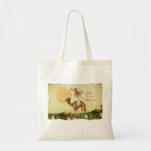 Vintage Ballerina, Flowers, and Camel Collage Tote Bag