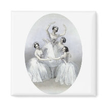Vintage Ballerinas Refrigerator Magnets