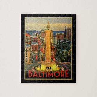Vintage Baltimore At Dusk Puzzles