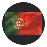 Vintage Bandeira Portuguesa por Fás de Portugal Round Stickers