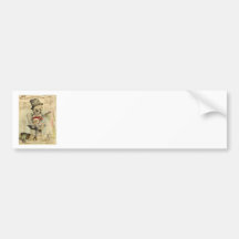 Vintage Banjo Playing Skeleton Bumper Sticker