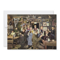 Vintage Bar Scene with People Celebrating Invites
