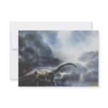 Vintage Barapasaurus Dinosaur with Storm Clouds Custom Invite