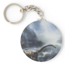 Vintage Barapasaurus Dinosaur with Storm Clouds Key Chain