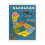 Vintage Barbados Map Post Cards