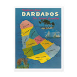 Vintage Barbados Map postcards