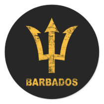 Vintage Barbados Round Sticker