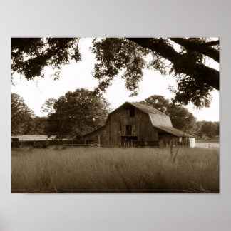 Vintage Black and White Barn