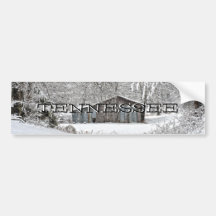 Vintage Barn in Fresh Snow - Rural Tennessee Bumper Stickers
