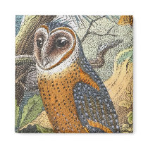 Vintage Barn Owl Painting Magnets