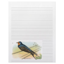 Vintage Barn Swallow Lined Letterhead
