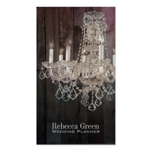 vintage barnwood purple chandelier fashion business card template