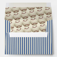 Vintage Baseball 5 x 7 Blue Stripes Envelope