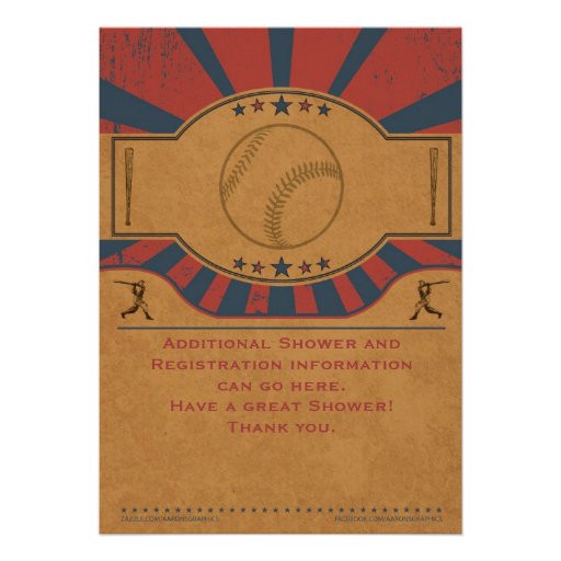 Vintage Baseball Baby Shower Invitation