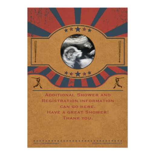 Vintage Baseball Baby Shower Invitation