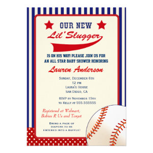 Vintage Baseball Baby Shower Invitation