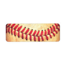 Vintage baseball ball custom return address labels