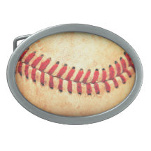 Vintage baseball ball oval belt buckles