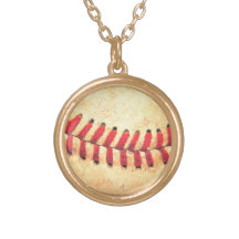 Vintage baseball ball personalized necklace