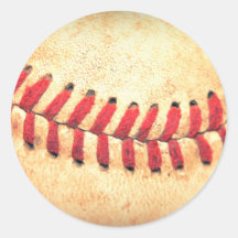 Vintage baseball ball round stickers