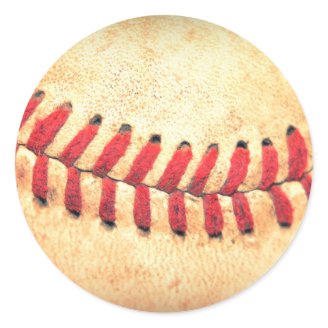 Vintage baseball ball round stickers