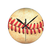Vintage baseball ball round wallclocks
