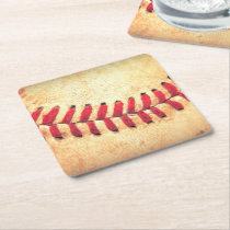 baseball, sport, funny, vintage, cool, retro, game, pattern, rustic, college, american, leather, major, league, lace, red, coaster, [[missing key: type_taylorcorp_coaste]] com design gráfico personalizado
