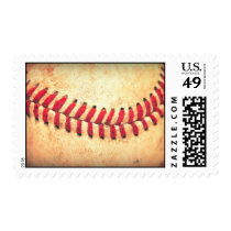 sports, baseball, funny, vintage, photography, postage, vintage baseball ball, fun, music, retro, old, Stamp with custom graphic design