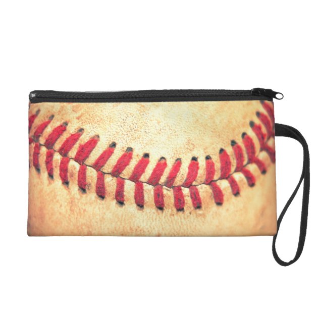 Vintage baseball ball wristlet purse