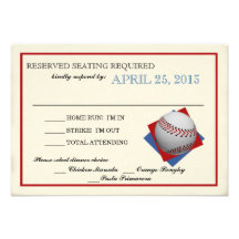 Vintage Baseball Bar Mitzvah Reply Invitations