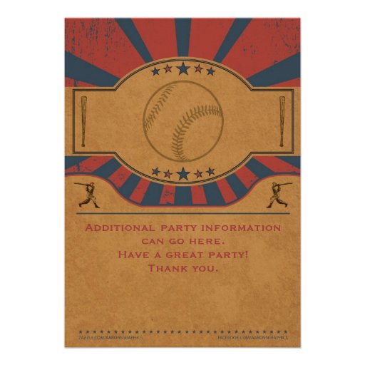 Vintage Baseball Birthday Party Invitation